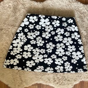 Black Floral Skirt